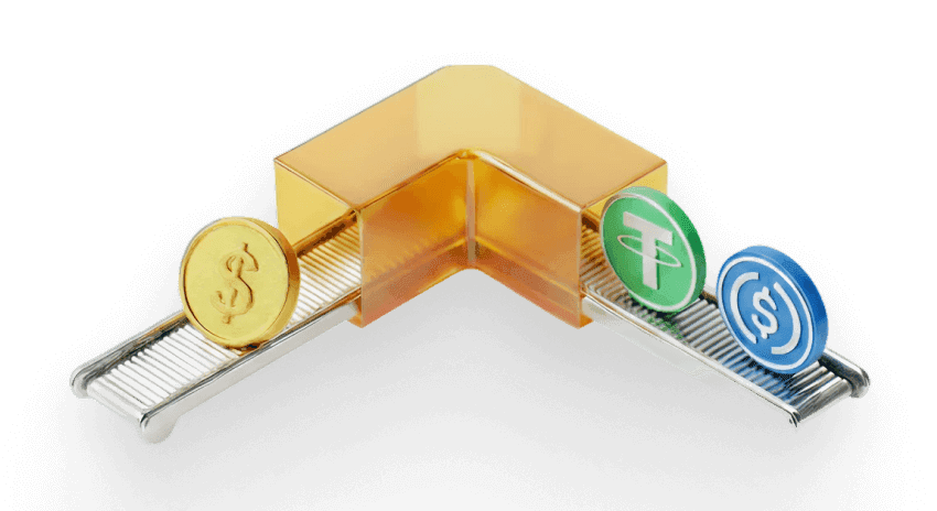 AIX cryptocurrency coins on conveyor belt